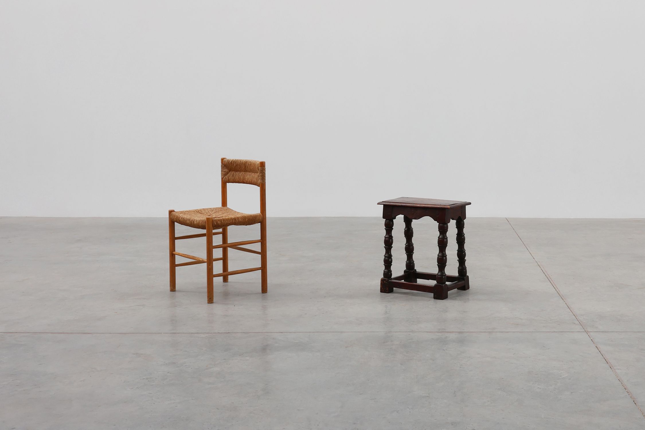19th Century oak rectangular joint stool or table with turned legs, France ca. 1820thumbnail